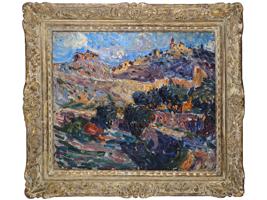 FRENCH SCHOOL LANDSCAPE OIL PAINTING BY LOUIS VALTAT