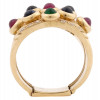 VINTAGE 18K GOLD GEMSTONE CLUSTER RING WITH STONES PIC-5