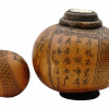 ANTIQUE CHINESE ETCHED GOURDS WITH CALLIGRAPHY PIC-4