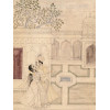 ANTIQUE INDO PERSIAN MUGHAL COUPLE SCENE PAINTING PIC-1