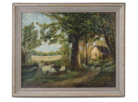 EUGENE CAPELLE ANTIQUE 19TH C FRENCH OIL PAINTING