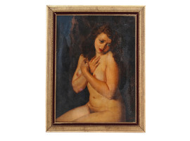 FRENCH FEMALE NUDE OIL PAINTING BY JEAN DESPUJOLS