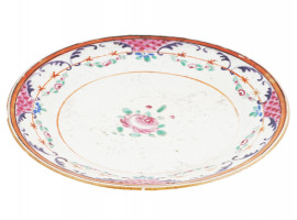18TH CEN CHINESE EXPORTS FAMILLE ROSE PORCELAIN PLATE