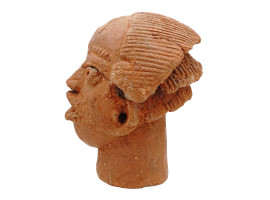 ANCIENT AFRICAN NOK TERRACOTTA HEAD SCULPTURE