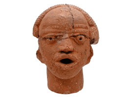 ANCIENT AFRICAN NOK TERRACOTTA HEAD SCULPTURE