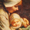 OIL PAINTING MOTHER AFTER LOUIS HENRI DESCHAMPS PIC-1