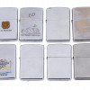 COLLECTION OF EIGHT VINTAGE ZIPPO LIGHTERS PIC-1