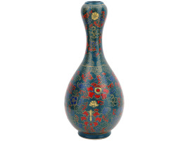 ANTIQUE CHINESE CERAMIC CLOISONNE GOURD SHAPED VASE