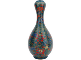 ANTIQUE CHINESE CERAMIC CLOISONNE GOURD SHAPED VASE