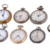 SEVEN ANTIQUE POCKET WATCHES IN DECORATED CASES PIC-0
