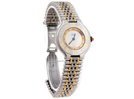 MUST DE CARTIER 21 GILT STAINLESS STEEL WRISTWATCH