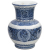 CHINESE QING BLUE AND WHITE PORCELAIN VASE SIGNED PIC-1
