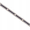 ART DECO PLATINUM SAPPHIRE DIAMONDS LINE BRACELET PIC-1