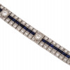 ART DECO PLATINUM SAPPHIRE DIAMONDS LINE BRACELET PIC-3