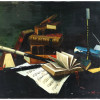 STILL LIFE WITH BOOKS PAINTING AFTER W.M. HARNETT PIC-0