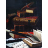 STILL LIFE WITH BOOKS PAINTING AFTER W.M. HARNETT PIC-5