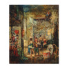 MID CENTURY OIL PAINTING CIRCUS SCENE BY J. RIOT PIC-0