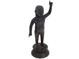 ANTIQUE JAPANESE MEIJI BRONZE BABY BUDDHA SCULPTURE