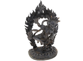 ANTIQUE SINO TIBETAN BRONZE STATUE OF YAMANTAKA