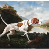 MID CENT ENGLISH HUNTING DOG OIL PAINTING SIGNED PIC-0