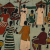 CONTEMPORARY AFRICAN TRIBAL SCENE BATIK PAINTINGS PIC-5