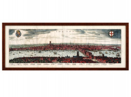 ANTIQUE VIEW LONDON HAND COLORED ETCHING BY MERIAN