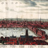 ANTIQUE VIEW LONDON HAND COLORED ETCHING BY MERIAN PIC-1