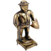 MODERN SOLID BRASS PAPERWEIGHT FIGURINE OF MAN PIC-0