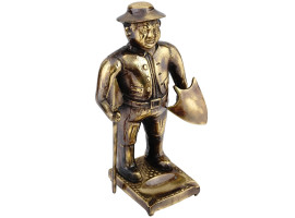 MODERN SOLID BRASS PAPERWEIGHT FIGURINE OF MAN