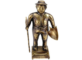 MODERN SOLID BRASS PAPERWEIGHT FIGURINE OF MAN