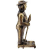 MODERN SOLID BRASS PAPERWEIGHT FIGURINE OF MAN PIC-4