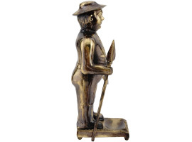 MODERN SOLID BRASS PAPERWEIGHT FIGURINE OF MAN