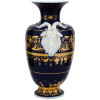 ANTIQUE ENGLISH COBALT BLUE GILT PORCELAIN VASE PIC-2