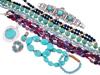 VINTAGE COMPOSITE AND GEMSTONES BEADED JEWELRY PIC-1