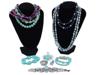 VINTAGE COMPOSITE AND GEMSTONES BEADED JEWELRY PIC-0