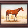 MID CENTURY AMERICAN HORSE PAINTING BY C. CARSON PIC-0