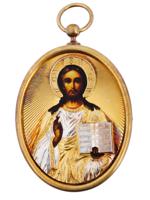 UKRANIAN GILT SILVER ORTHODOX ICON PENDANT IOB