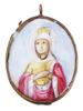 ANTIQUE RUSSIAN PORCELAIN MINIATURE ICON PENDANT PIC-0