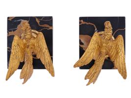 VINTAGE BRASS EAGLE FIGRUINE BOOKENDS