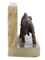 VINTAGE BRONZE BULL FIGURE BOOKEND