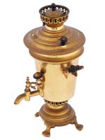 ANTIQUE RUSSIAN BRASS SAMOVAR ON FOUR FEET