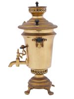 ANTIQUE RUSSIAN BRASS SAMOVAR ON FOUR FEET