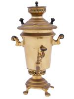 ANTIQUE RUSSIAN BRASS SAMOVAR ON FOUR FEET