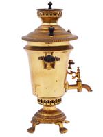 ANTIQUE RUSSIAN BRASS SAMOVAR ON FOUR FEET