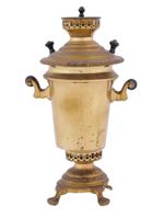 ANTIQUE RUSSIAN BRASS SAMOVAR ON FOUR FEET