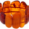 NATURAL AMBER STONE CUFFLINKS AND BEADED BRACELET PIC-1