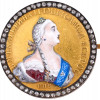 RUSSIAN GOLD COIN CATHERINE II BROOCH WITH DIAMONDS PIC-1