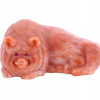 RUSSIAN CARVED AGATE PIG FIGURINE WITH RUBY EYES PIC-2