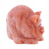 RUSSIAN CARVED AGATE PIG FIGURINE WITH RUBY EYES PIC-3