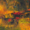 VIETNAMESE ABSTRACT SEASCAPE PAINTING BY LEBADANG PIC-1